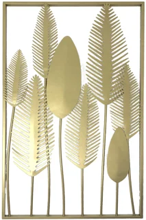 تابلو فلزی برگ تولیکا کد W 95911 طلایی