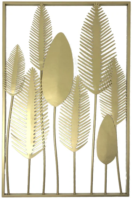تابلو فلزی برگ تولیکا کد W 95911 طلایی