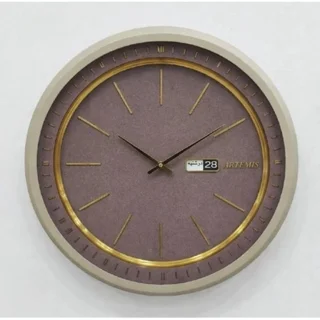 ساعت دیواری عقربه‌ای با نشانگر خطی مدل تقویم دار آرتمیس کد 2046 102521787